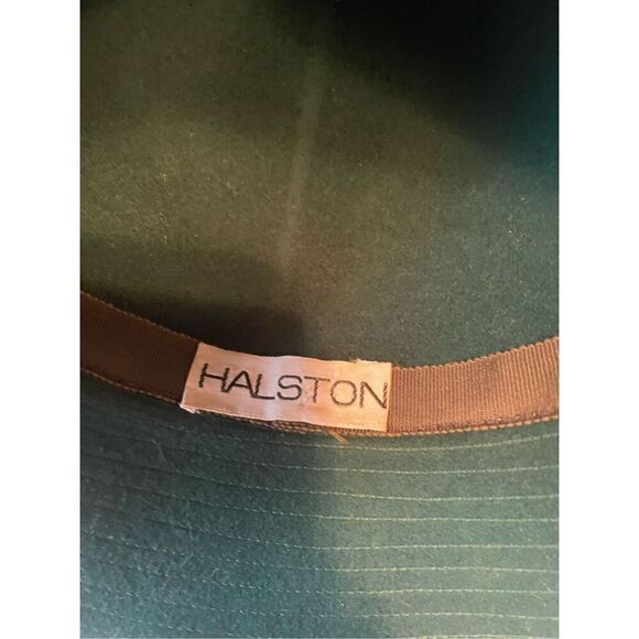 Halston Excello Green Wool Fedora Hat - Picture 5 of 6